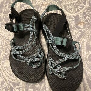 Chacos Hiking Sandals ZX2 Double Strap US Womens size 10 Blue Toe Loop